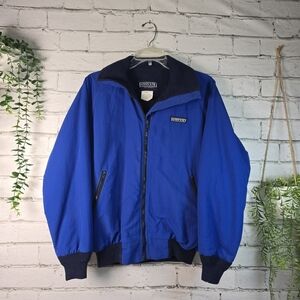 VINTAGE LANDS END THE SQUALL COAT JACKET BLUE FLEECE LINED WOMENS SIZE SMALL